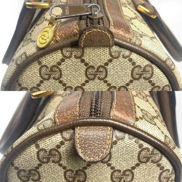 🔴SOLD🔴Gucci Boston Brown color Green & Red Web GG monogram Bag - Picture 14 of 16